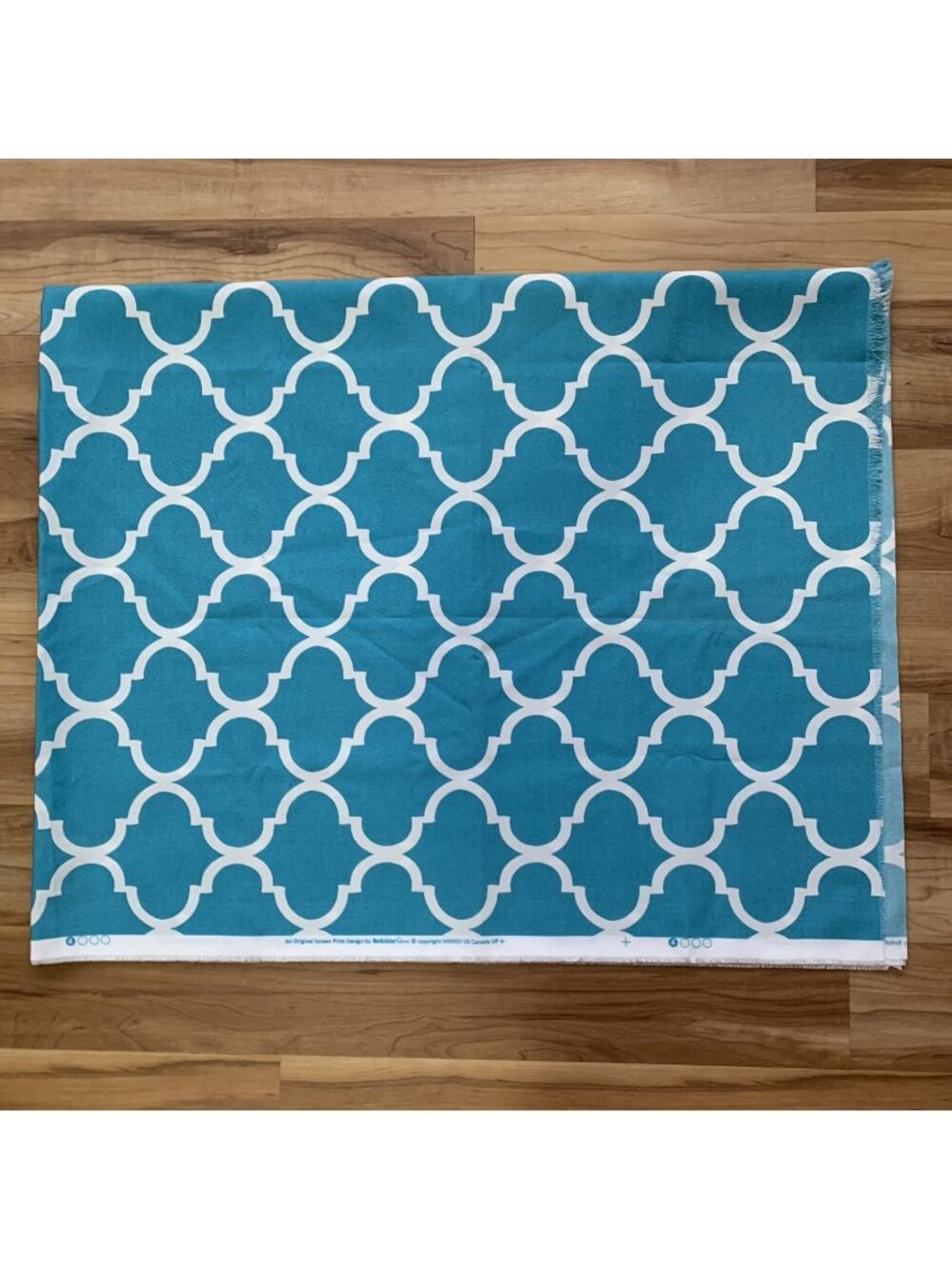 Berkshire Home Vintage Original Blue Aqua Screen Print Fabric 54”x68” 1.8 Yards